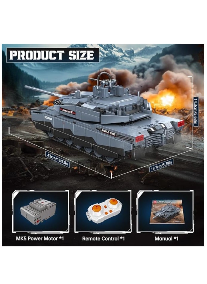 mould king 20036 Tank Building Blocks Model MOC AB-X Remote Controlled Tank, Tank Toy Kit Great for Kids Age 14+ Year Old (1192+ Parts)  - Image 4