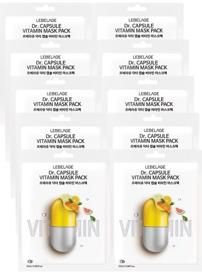 Lebelage Dr. CAPSULE VITAMIN MASK PACK (PACK OF 10 INDIVIDUAL MASKS) | KOREAN MADE SKIN CARE  - Image 1
