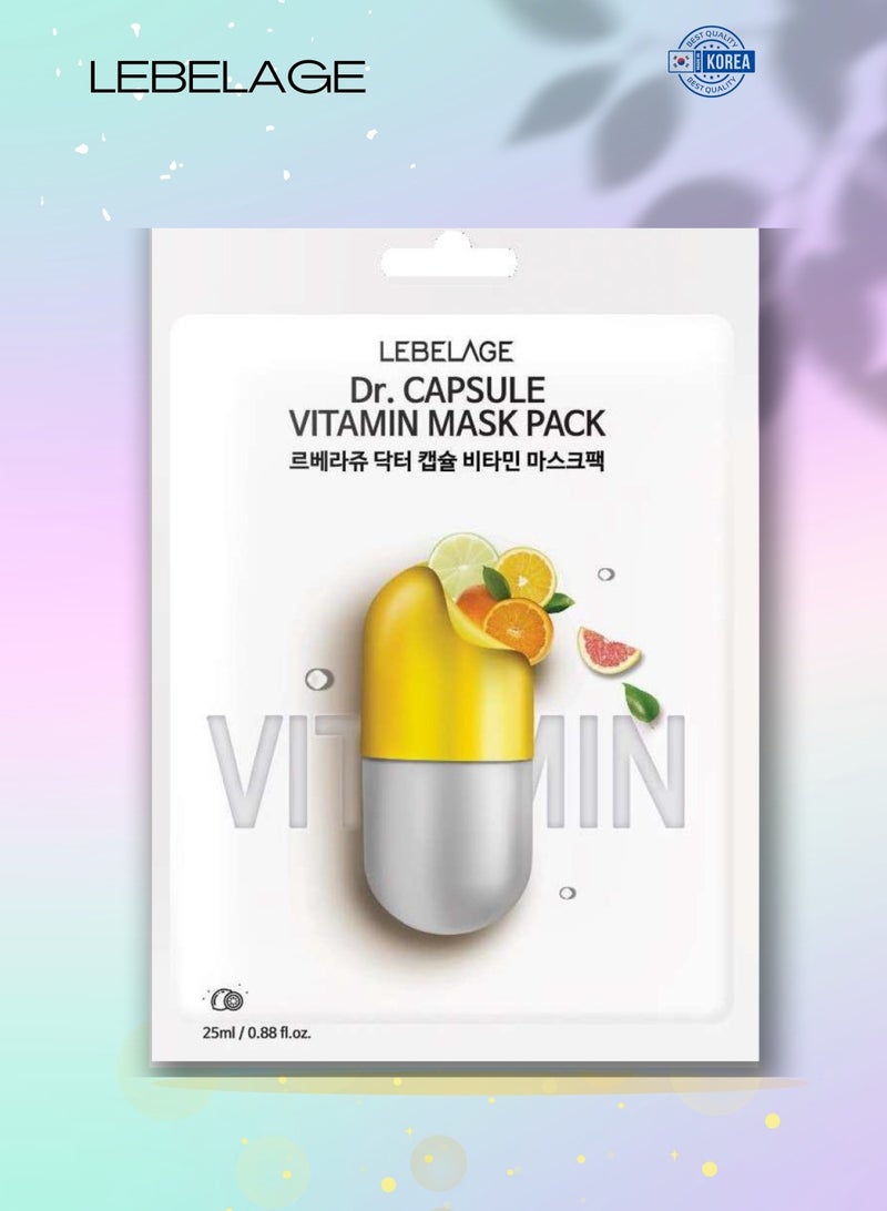 Lebelage Dr. CAPSULE VITAMIN MASK PACK (PACK OF 10 INDIVIDUAL MASKS) | KOREAN MADE SKIN CARE  - Image 2