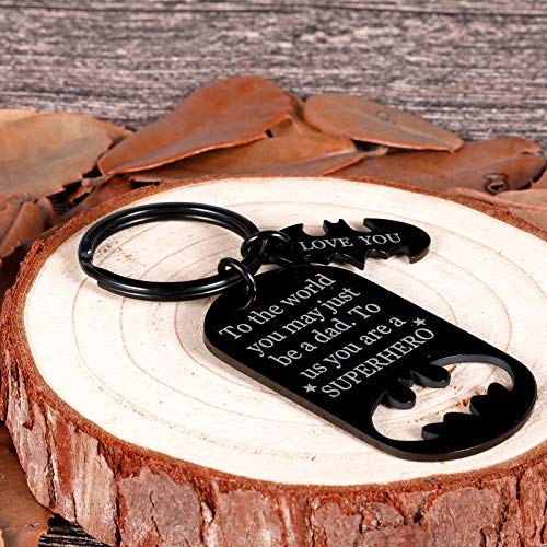 Fleure Esme Fathers Gifts Dad Birthday Keychain for Daddy Step Dad to Be Husband from Daughter Son Wife Kids I Love You Key Ring Father of The Bride Step Father Figure Wedding Anniversary Men Him Black - Image 2