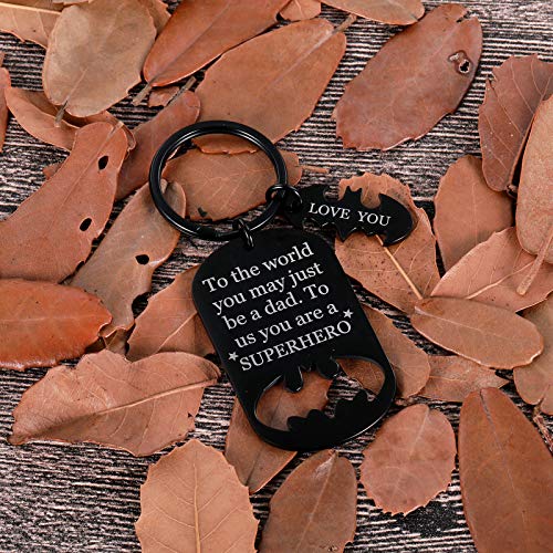 Fleure Esme Fathers Gifts Dad Birthday Keychain for Daddy Step Dad to Be Husband from Daughter Son Wife Kids I Love You Key Ring Father of The Bride Step Father Figure Wedding Anniversary Men Him Black - Image 3