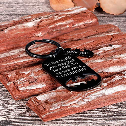 Fleure Esme Fathers Gifts Dad Birthday Keychain for Daddy Step Dad to Be Husband from Daughter Son Wife Kids I Love You Key Ring Father of The Bride Step Father Figure Wedding Anniversary Men Him Black - Image 5