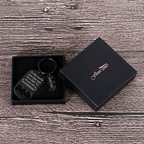 Fleure Esme Fathers Gifts Dad Birthday Keychain for Daddy Step Dad to Be Husband from Daughter Son Wife Kids I Love You Key Ring Father of The Bride Step Father Figure Wedding Anniversary Men Him Black - Image 4