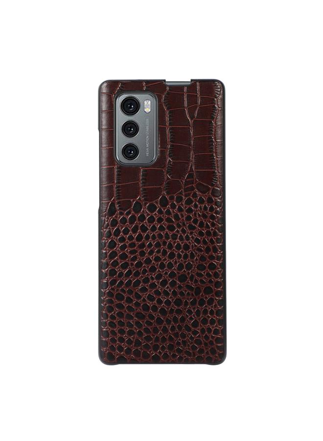 اس-توب جراب لهاتف LG Wing 5G مصنوع من جلد التمساح بطبقة علوية من جلد البقر - Image 3