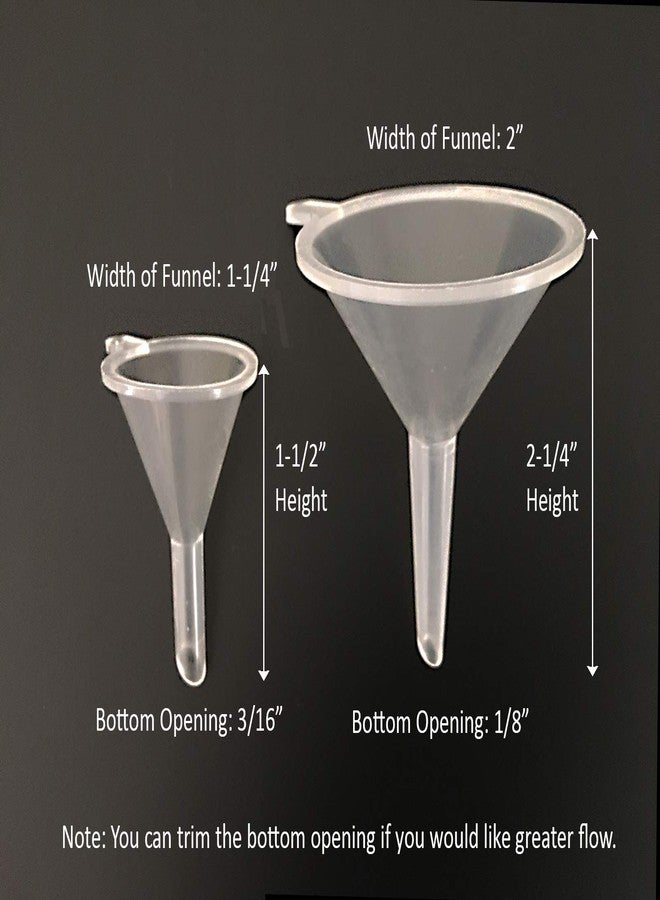 Firefly Fuels Mini Funnel Set - 6-Pack Plastic Small Funnels for Filling Small Bottles, Oil Candles, Glitter, Sand Art, Beads, and Kitchen Use - 2 Sizes Included for Fine Powders, Liquids, and Crafts - Image 2