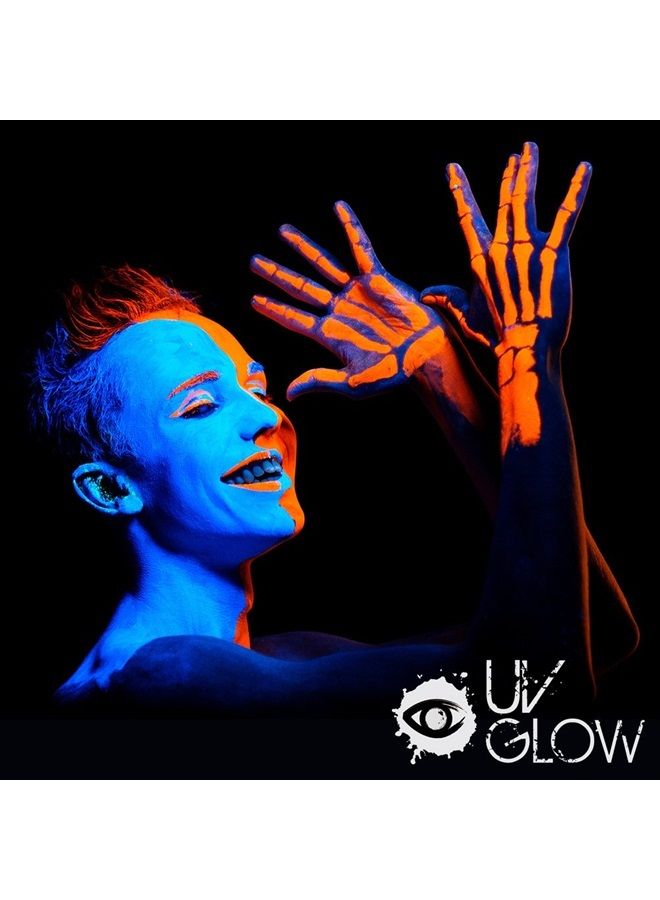 UV Glow طلاء وجه وجسم يتوهج تحت الأشعة فوق البنفسجية 0.34 أونصة - مجموعة من 8 أنابيب - نيون فلوريسنت (جميع الألوان) - Image 4
