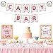 Outus 32 Pcs Christmas Candy Bar Decorations Kit Candy Bar Banner Sweet Candies Peppermint Table Signs Food Labels Tent Cards for Candies Sweet Birthday Baby Shower Wedding Party Decor Supplies - Image 2