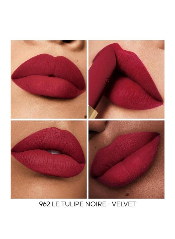 غيرلان أحمر شفاه جيرلان روج جي قابل للتخصيص، عبوة إعادة تعبئة فائقة العناية 3.5 غرام - 962 لو توليب نوار - لون شفاه مرطب بلمسة نهائية مخملية - Image 3