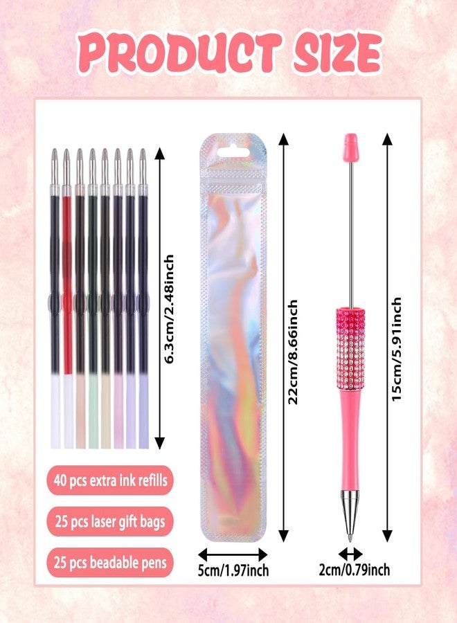 Vellibring 150 Pcs DIY Beadable Pen Kit Multicolor Bulk Ballpoint DIY Crafting Pens with 8 Colors Refills & Bags for Students Teens Teachers School Office Accessories Supplies - Image 2