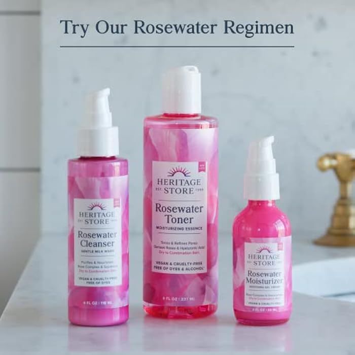 HERITAGE STORE Rosewater - Refreshing Facial Splash for Glowing Skin with Damask Rose - All Skin Types - Rose Water for Face - Made Without Dyes or Alcohol, Hypoallergenic, Vegan, Cruelty Free, 8oz - Image 5
