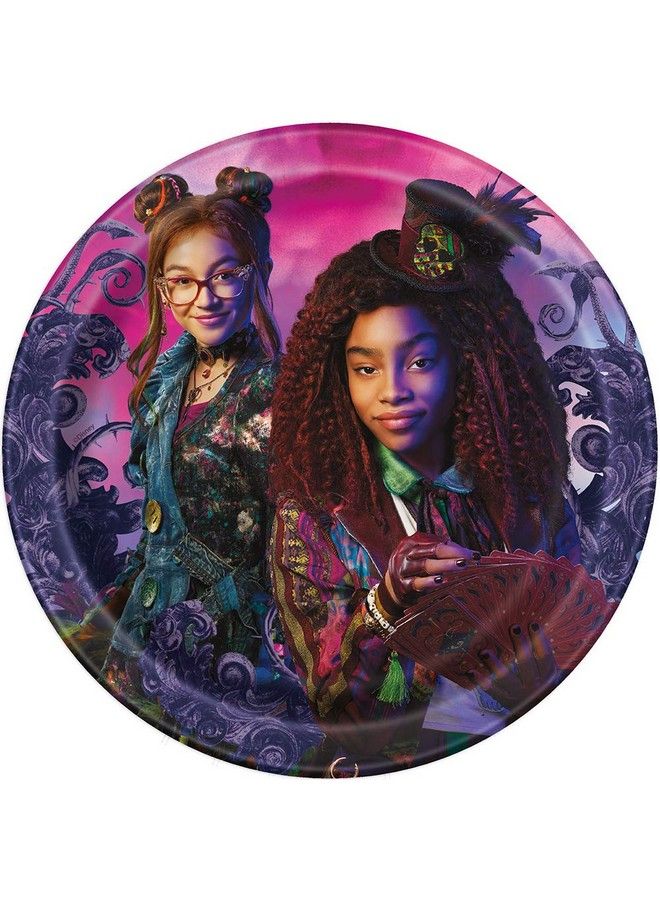 Unique أطباق حلوى ورقية دائرية 7" ; ديزني خلفاء 3 ; 8 قطع - Image 2