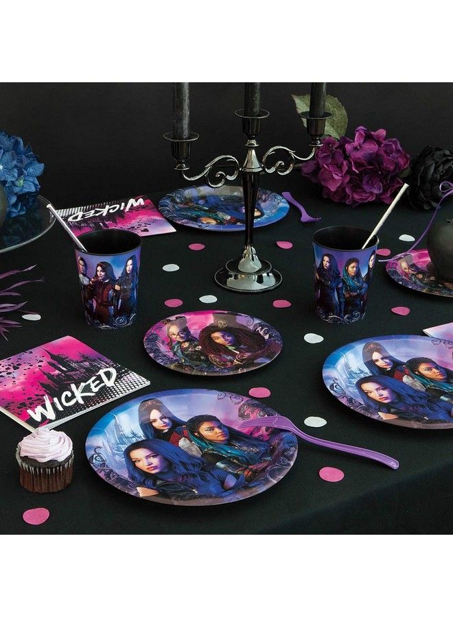 Unique أطباق حلوى ورقية دائرية 7" ; ديزني خلفاء 3 ; 8 قطع - Image 3