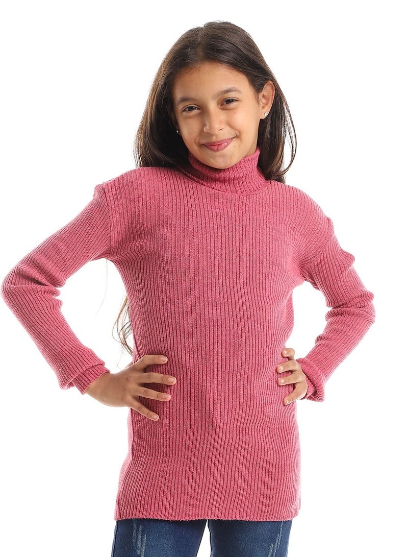 Caesar Girls Wool Pullover With  High Neck - Image 1