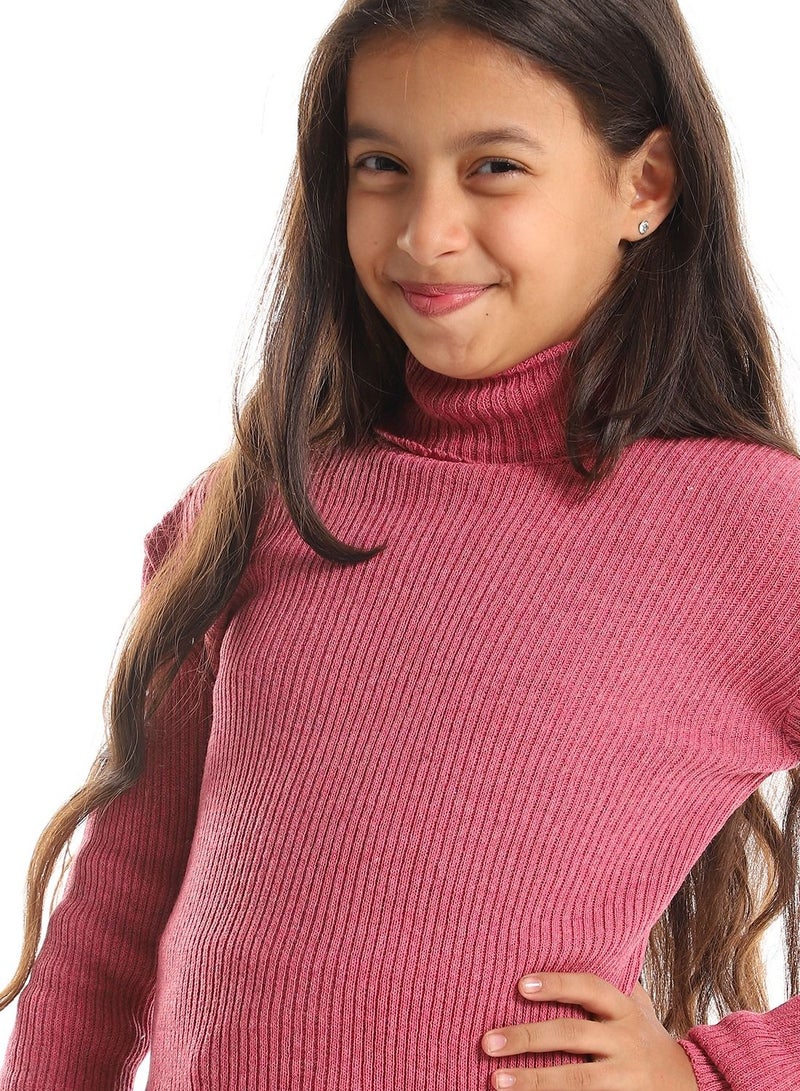 Caesar Girls Wool Pullover With  High Neck - Image 3