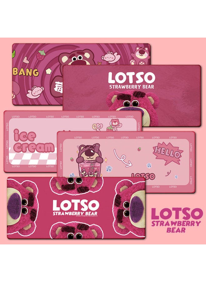 Long Strawberry Bear Mouse Mat Office Game Table Mat Prevention Mouse Hand Keyboard Mat Good Luck Rolling Table Mat-Color:300*700*3mm-Pattern:Strawberry Bear -9 - Image 2