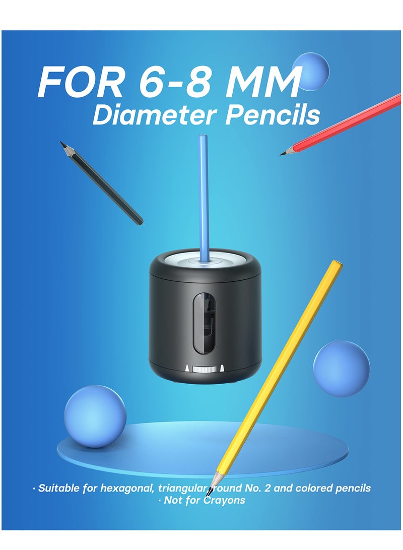 Excefore مبراة أقلام كهربائية، مبراة أقلام محمولة خفيفة الوزن قابلة لإعادة الشحن عبر USB، 3 ثوانٍ، شحذ سريع لأقلام الرصاص الملونة مقاس 6-8 مم - Image 4