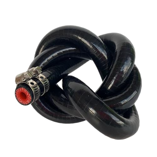 Bekelan 8MM 516 X 328FT Black High Temp Reinforced Silicone Heater Tubing Hose Radiator Coolant Straight LineWork Pressure 145PSI4ply Reinforced5MM Thick2 Clamp - Image 1