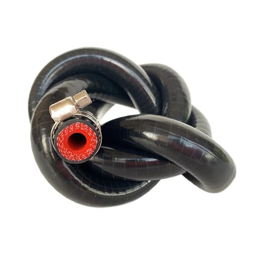 Bekelan 8MM 516 X 328FT Black High Temp Reinforced Silicone Heater Tubing Hose Radiator Coolant Straight LineWork Pressure 145PSI4ply Reinforced5MM Thick2 Clamp - Image 3