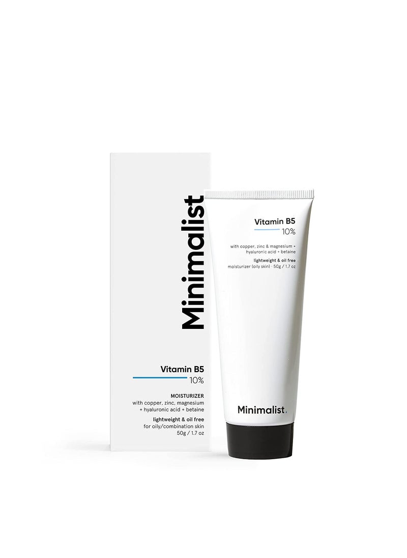 MINIMALIST Minimalist 10% Vitamin B5 Face Moisturizer for Oily & Acne Prone Skin | Oil Free Fast Absorbing Lightweight Gel | For Women & Men | 1.7 Oz / 50 gm 