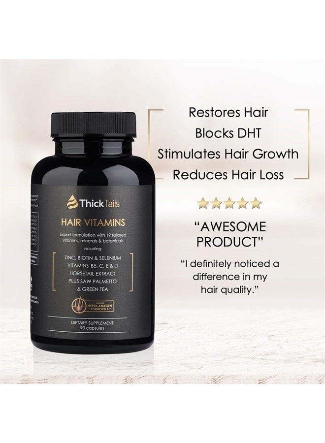 ThickTails Hair Growth Vitamins Pills - For Women With Thinning Hair Due to Menopause & Stress. Natural Hair Growth Formula. Regrowth. With Biotin Saw Palmetto Horsetail. DHT Blocking. 1 Month Supply - Image 2