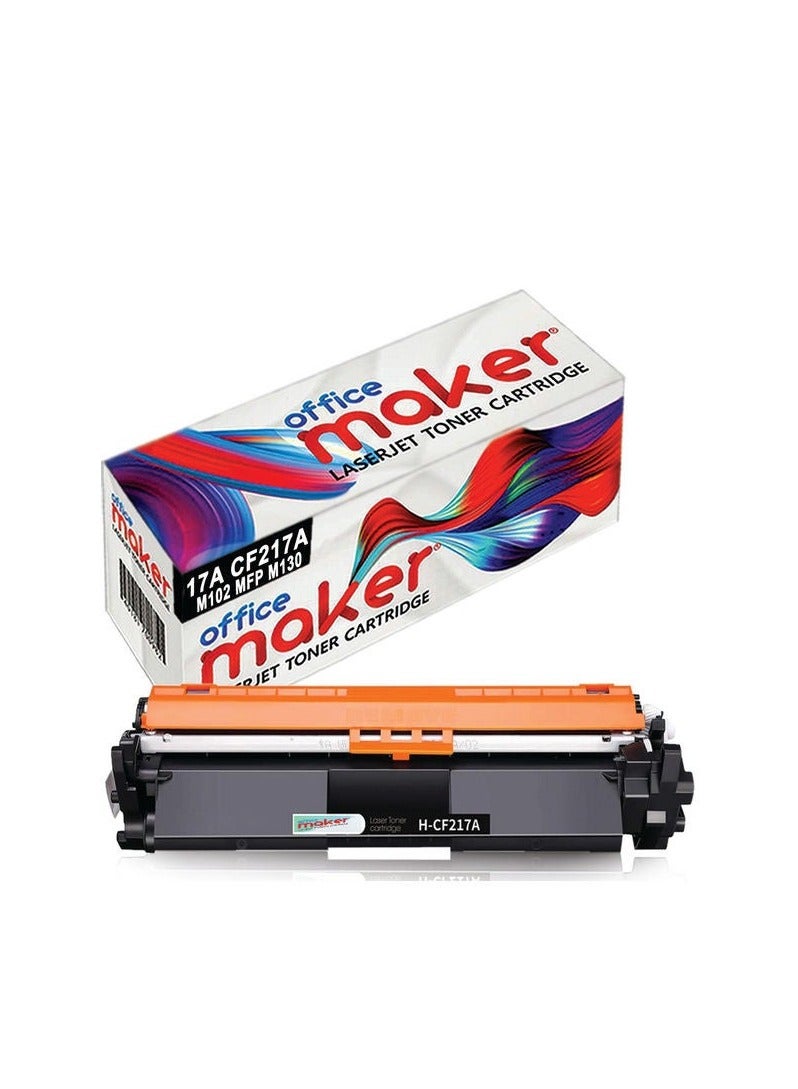 Office Maker 17A CF217A Laserjet Toner Cartridge for HP Printer Black - Image 1