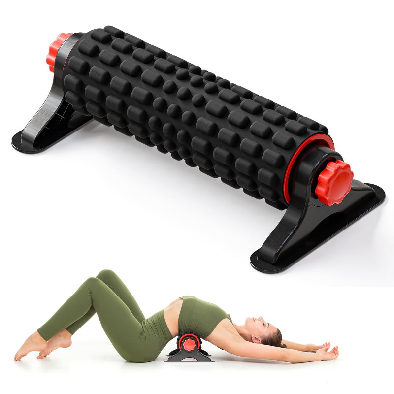 Booche XL IT Band Firm Foam Roller with Resistance Holder - 17 inches - Exercise Roller for IT Band Issues, Deep Tissue Muscle Massage, Muscle and Back Roller for Fitness, Gym Equipment (Black) - Image 3