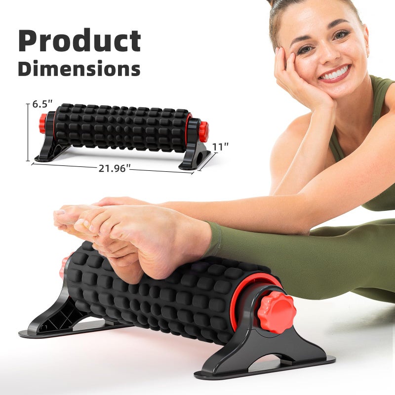 Booche XL IT Band Firm Foam Roller with Resistance Holder - 17 inches - Exercise Roller for IT Band Issues, Deep Tissue Muscle Massage, Muscle and Back Roller for Fitness, Gym Equipment (Black) - Image 2