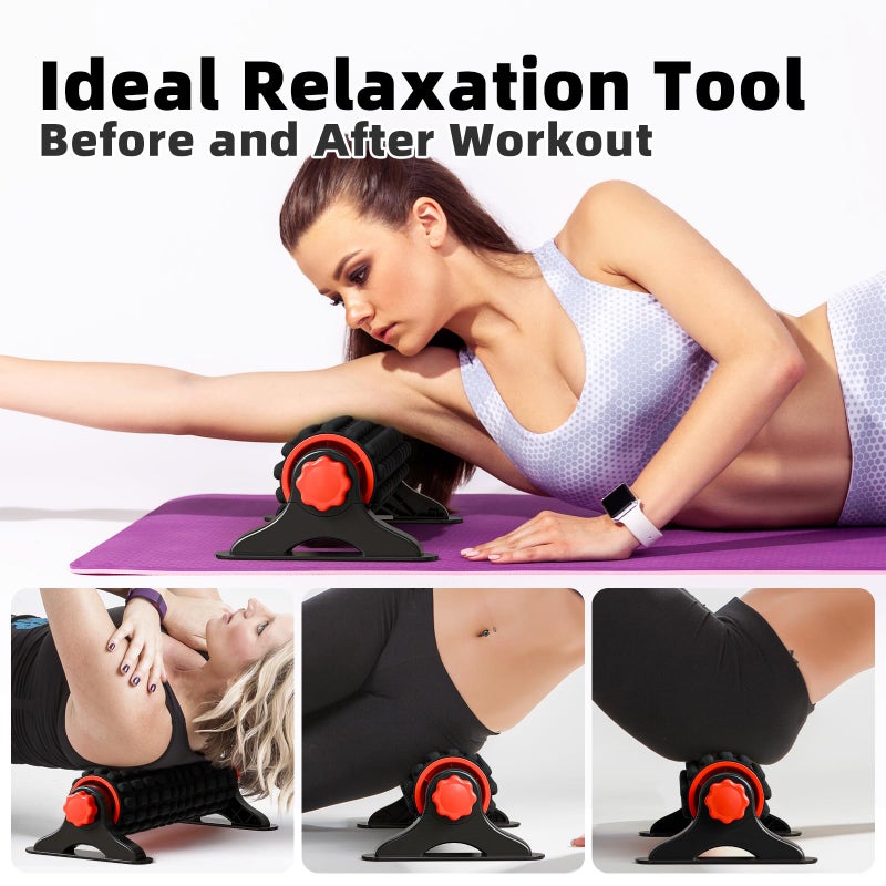 Booche XL IT Band Firm Foam Roller with Resistance Holder - 17 inches - Exercise Roller for IT Band Issues, Deep Tissue Muscle Massage, Muscle and Back Roller for Fitness, Gym Equipment (Black) - Image 5