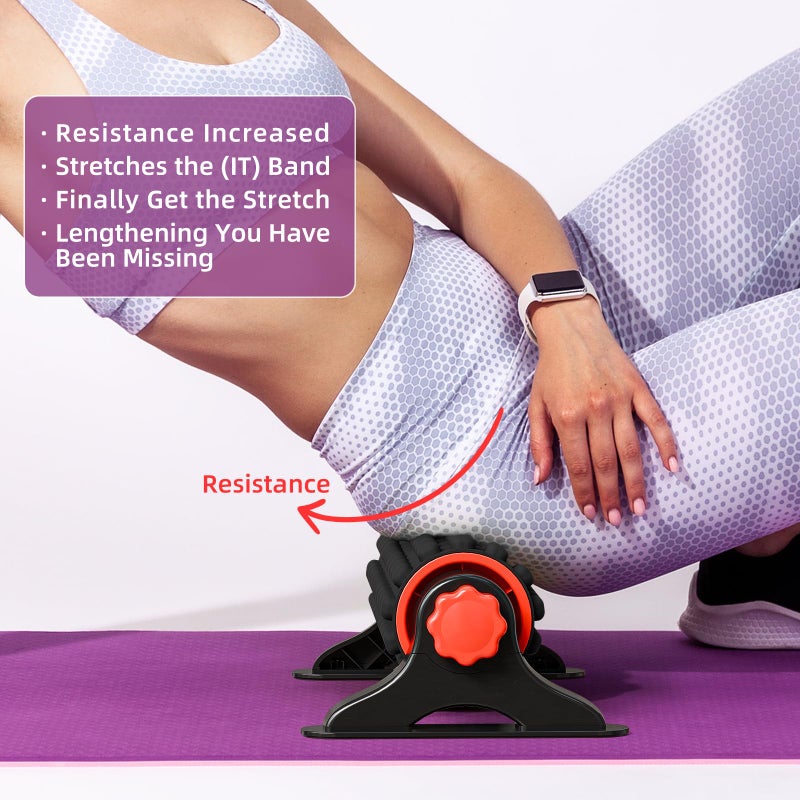 Booche XL IT Band Firm Foam Roller with Resistance Holder - 17 inches - Exercise Roller for IT Band Issues, Deep Tissue Muscle Massage, Muscle and Back Roller for Fitness, Gym Equipment (Black) - Image 4