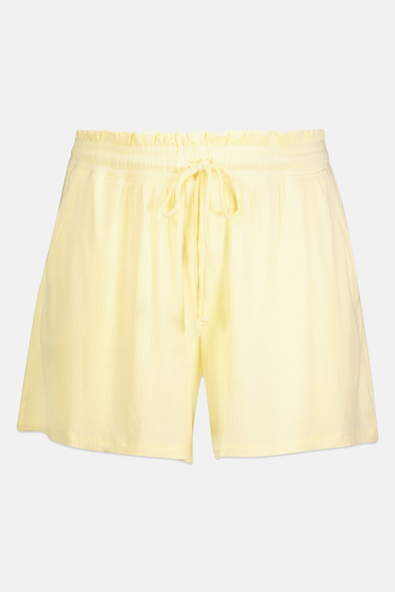 Style Not Size x Jenni Women Plus Size Ribbed Pajama Shorts, Yellow - Image 2