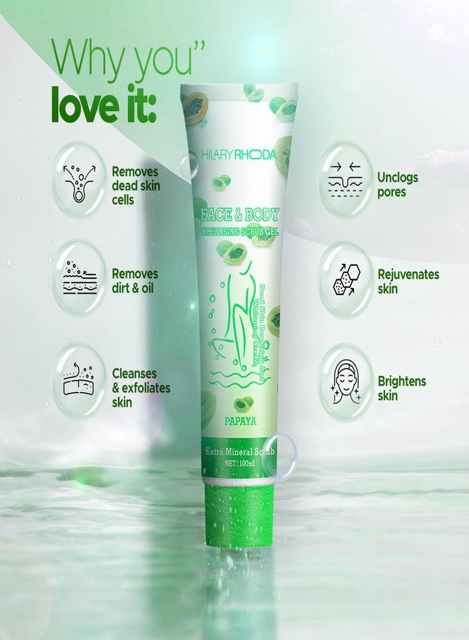 Hilary Rhoda Face & Body Cleansing Scrub Gel | Dead Skin Removing Cleansing Scrub Gel | Gently Exfoliates Skin Cells | Removes Dirt & Oil | 100ml (Papaya-Shade 03) - Image 3