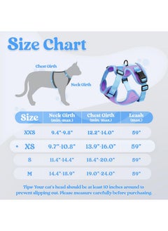 Rabbitgoo rabbitgoo Cat Harness and Leash Set, Escape Proof Soft Adjustable Vest Harnesses for Outdoor Walking, Easy Control Breathable Kitten Jacket with Reflective Strips, Purple & Blue, XS  - Image 2