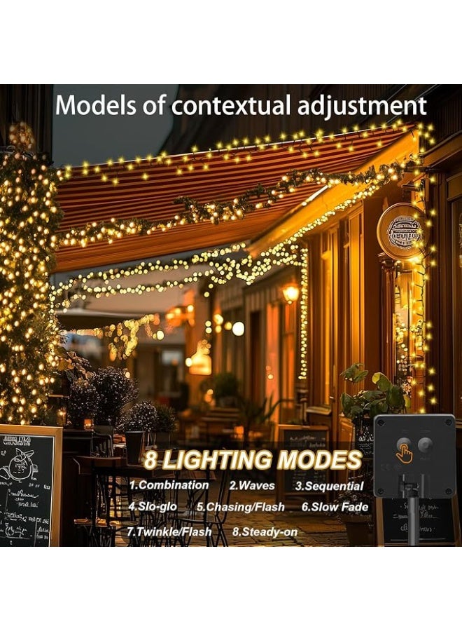Solar String Lights for Outside,12M 100 LED Solar Powered String Light Outdoor with 8 Modes, IP65 Waterproof Solar Christmas Lights for Yard,Fence,Balcony,Party,Christmas Tree Decorations - Image 4