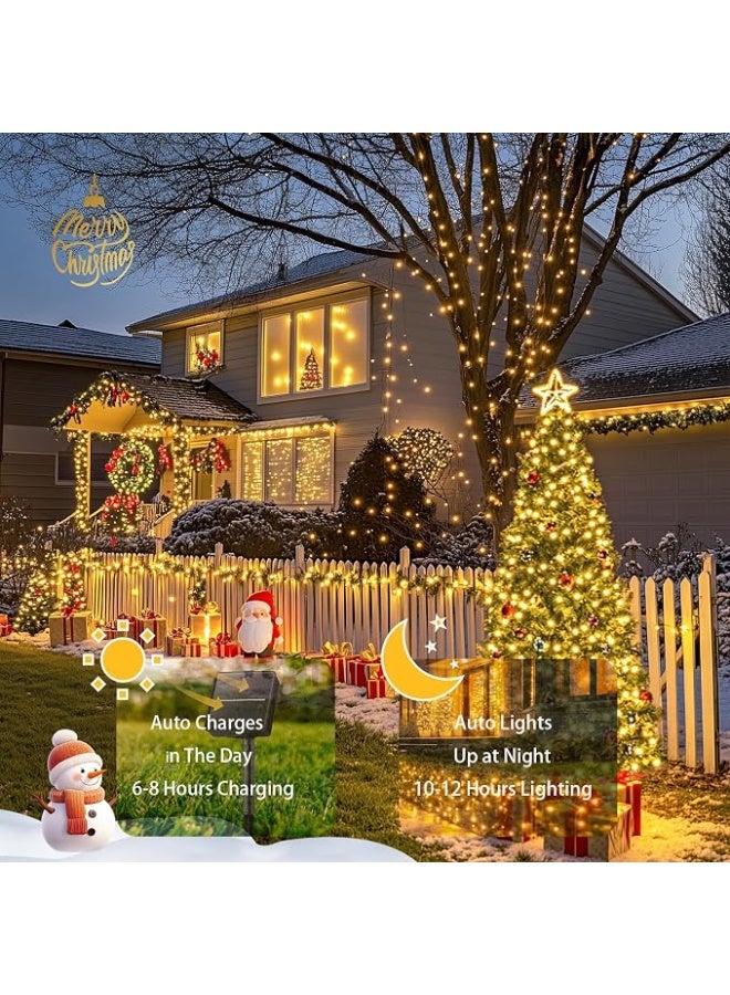 Solar String Lights for Outside,12M 100 LED Solar Powered String Light Outdoor with 8 Modes, IP65 Waterproof Solar Christmas Lights for Yard,Fence,Balcony,Party,Christmas Tree Decorations - Image 5