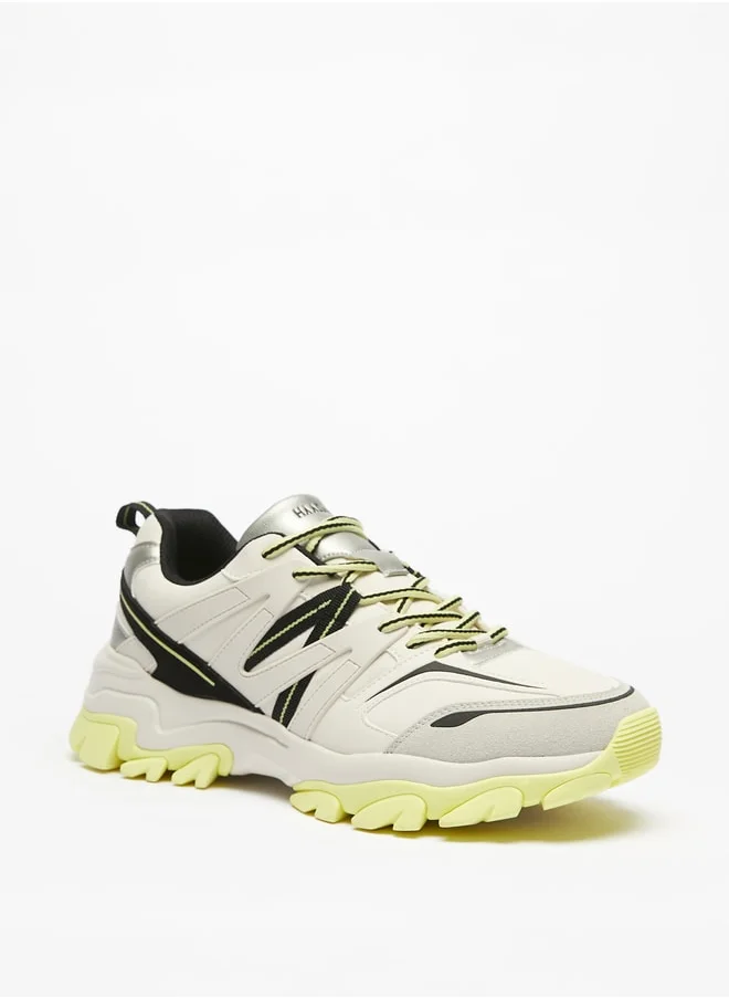 HAADANA Men's Panelled Lace-Up Sneakers
