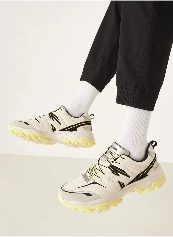 HAADANA Men's Panelled Lace-Up Sneakers