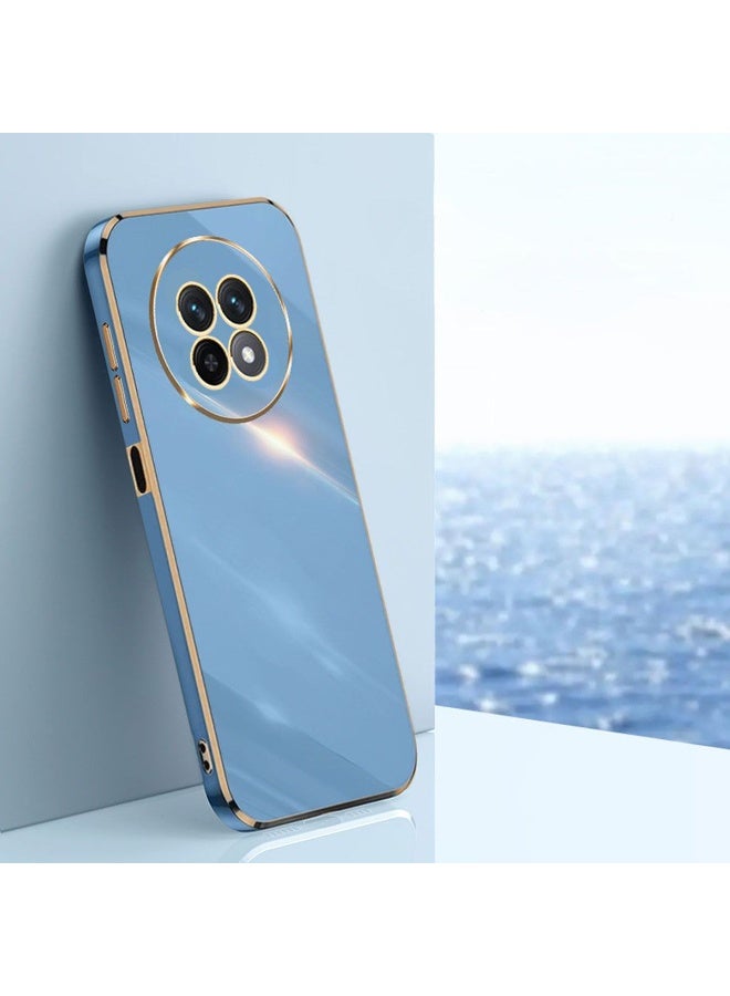 realme 12 5G/ Realme 12x 5G Case Cover, Luxury Plating Soft Back Cover, Raised Full Camera Protection, Slim Thin TPU Mobile Phone Case Blue