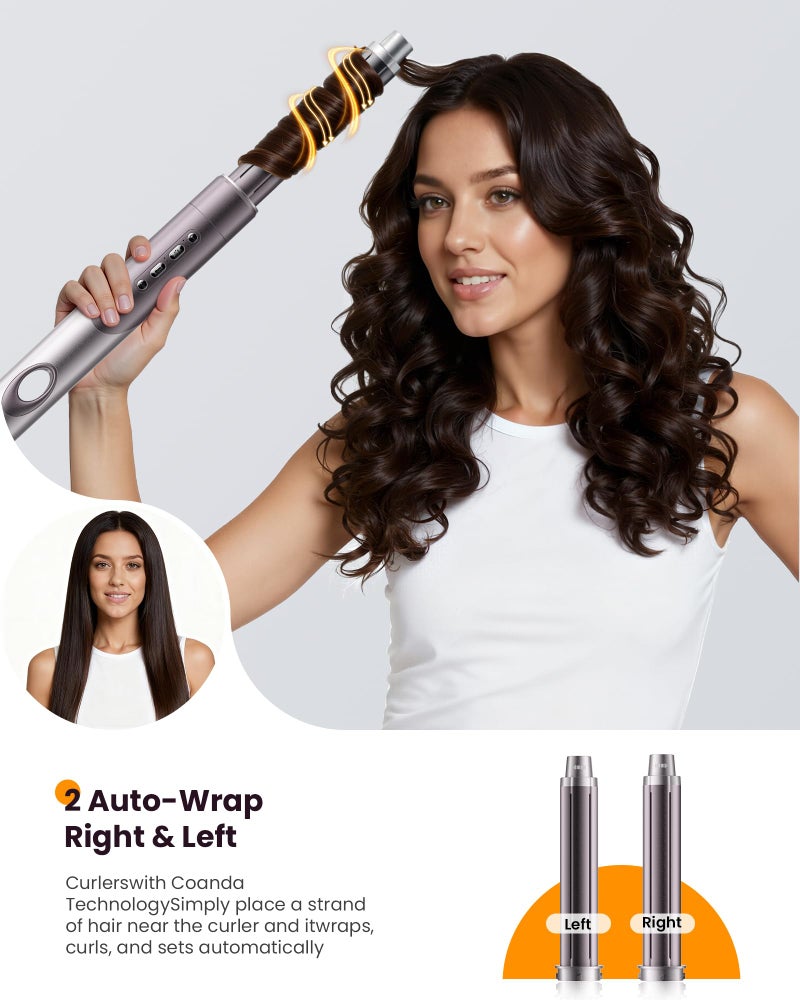 MESCOMB Upgraded Infrared 6 in 1 Hot Air Styler Wrap- Dual Voltage Hair Dryer| Fast Drying & No Heat Damage, Professional Multi-Styler for Curling, Volumizing & Smooth Straightening (100V-240V),Purple - Image 5