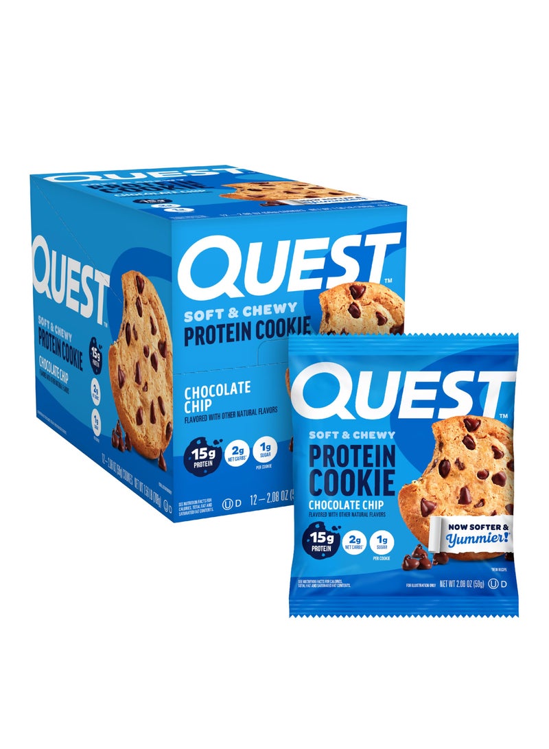 Quest Nutrition Quest Cookies Chocolate Chip 59g Pack of 12 - Image 1