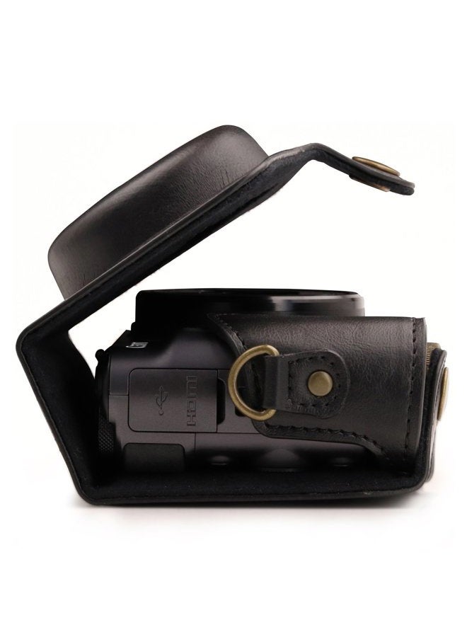 MegaGear MG1173 Canon PowerShot SX740 HS, SX730 HS Ever Ready Leather Camera Case with Strap - Black - Image 4