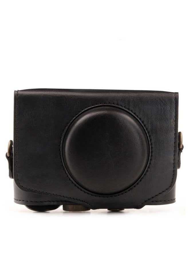 MegaGear MG1173 Canon PowerShot SX740 HS, SX730 HS Ever Ready Leather Camera Case with Strap - Black - Image 2