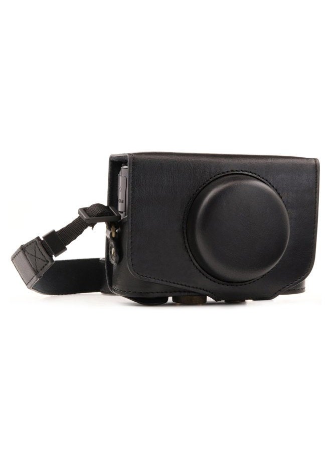 MegaGear MG1173 Canon PowerShot SX740 HS, SX730 HS Ever Ready Leather Camera Case with Strap - Black - Image 1