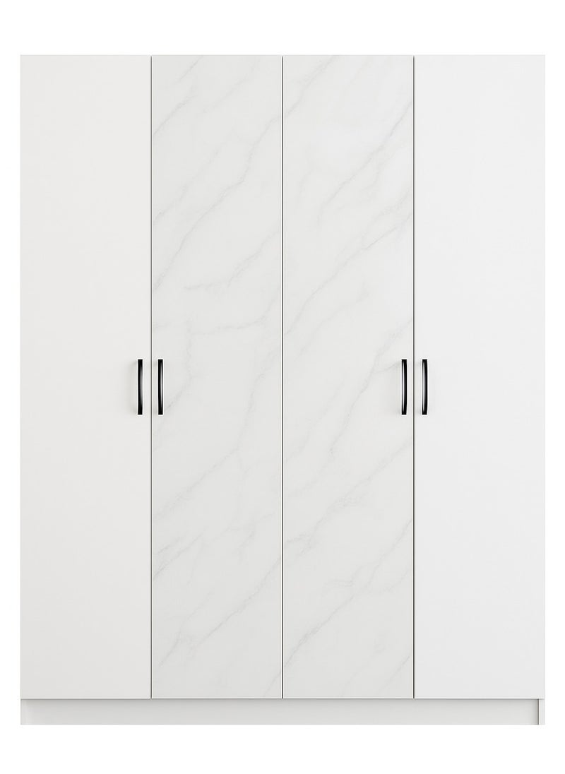ROYALOAK Royaloak Archer 4 Door Wardrobe | MDF Construction | Elegant Melamine Finish | Modern Design | Durable & Long-lasting | Freestanding Design | Cupboard  - Image 1