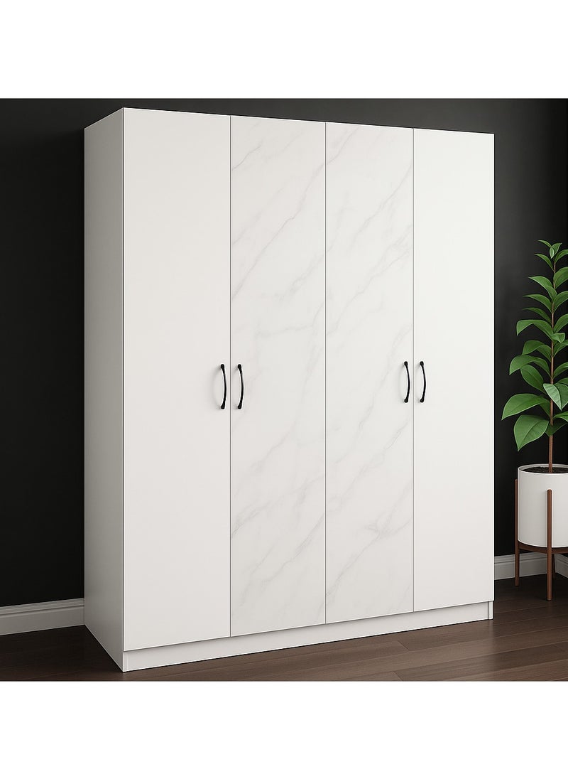 ROYALOAK Royaloak Archer 4 Door Wardrobe | MDF Construction | Elegant Melamine Finish | Modern Design | Durable & Long-lasting | Freestanding Design | Cupboard  - Image 2