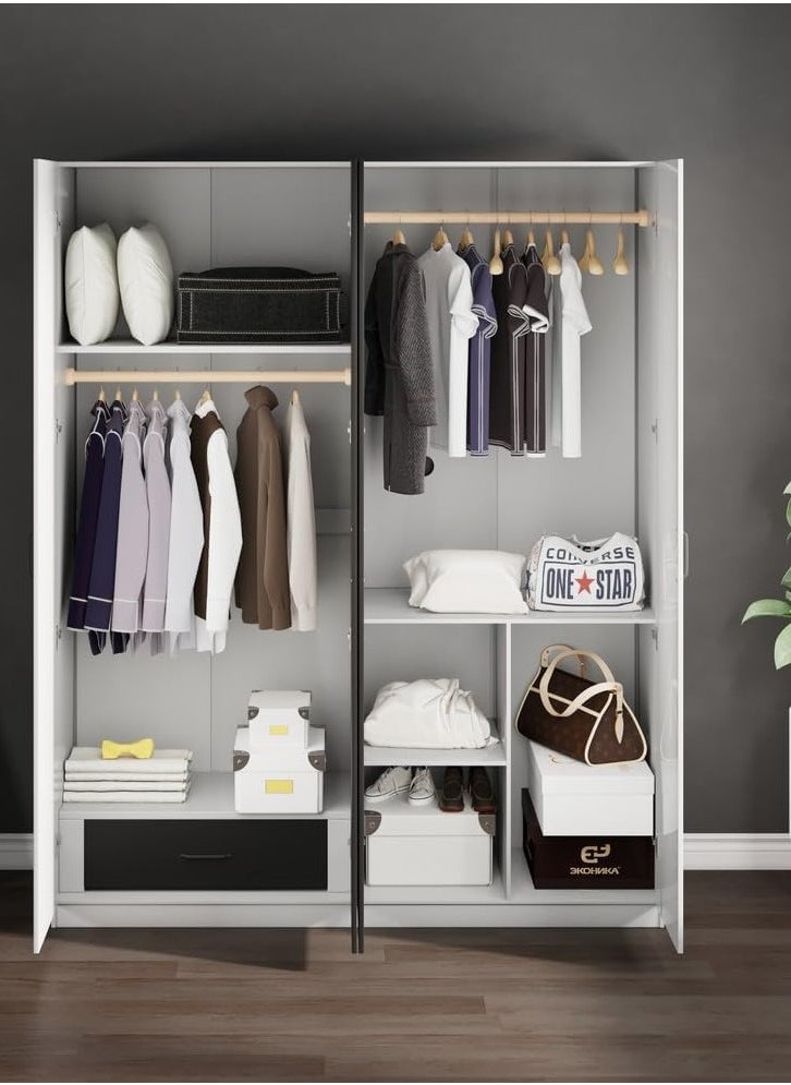 ROYALOAK Royaloak Archer 4 Door Wardrobe | MDF Construction | Elegant Melamine Finish | Modern Design | Durable & Long-lasting | Freestanding Design | Cupboard  - Image 3
