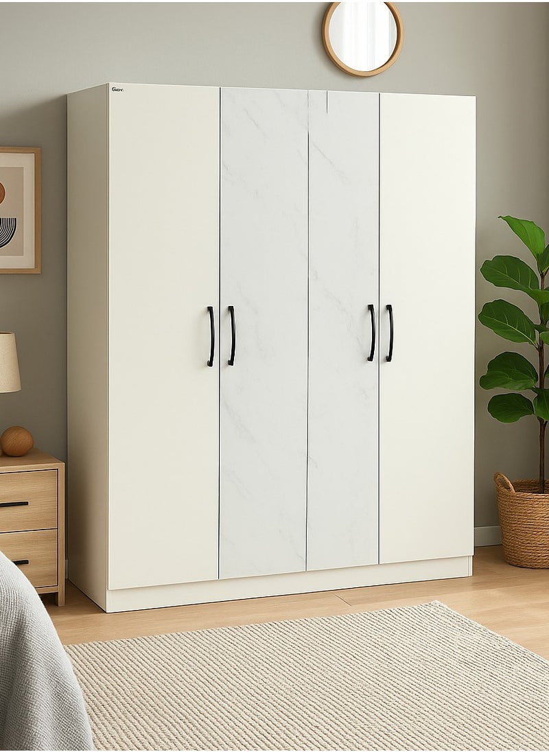 ROYALOAK Royaloak Archer 4 Door Wardrobe | MDF Construction | Elegant Melamine Finish | Modern Design | Durable & Long-lasting | Freestanding Design | Cupboard  - Image 2