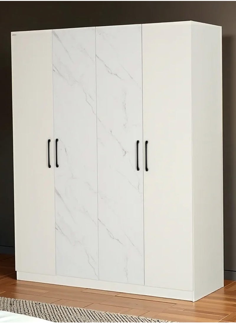 ROYALOAK Royaloak Archer 4 Door Wardrobe | MDF Construction | Elegant Melamine Finish | Modern Design | Durable & Long-lasting | Freestanding Design | Cupboard  - Image 3