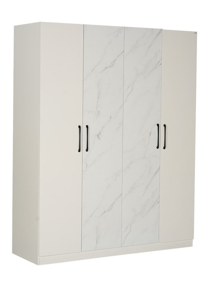 ROYALOAK Royaloak Archer 4 Door Wardrobe | MDF Construction | Elegant Melamine Finish | Modern Design | Durable & Long-lasting | Freestanding Design | Cupboard  - Image 1
