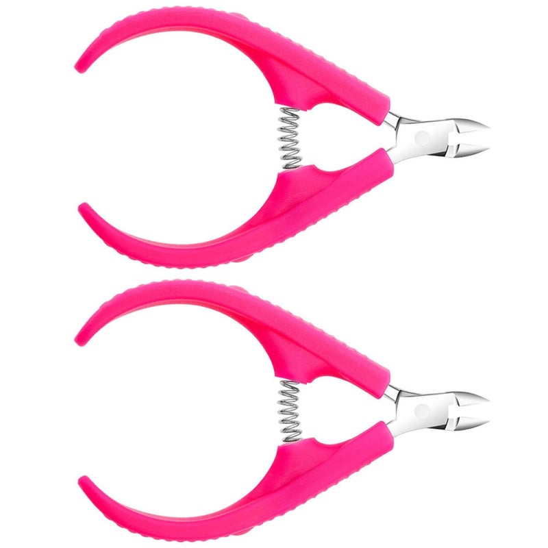 Professional 2Pcs Stainless Steel Cuticle Nippers Portable Dead Skin Remover Manicure Pedicure Cuticle Trimming Tools for Nail Care at Home and Salon - Image 1