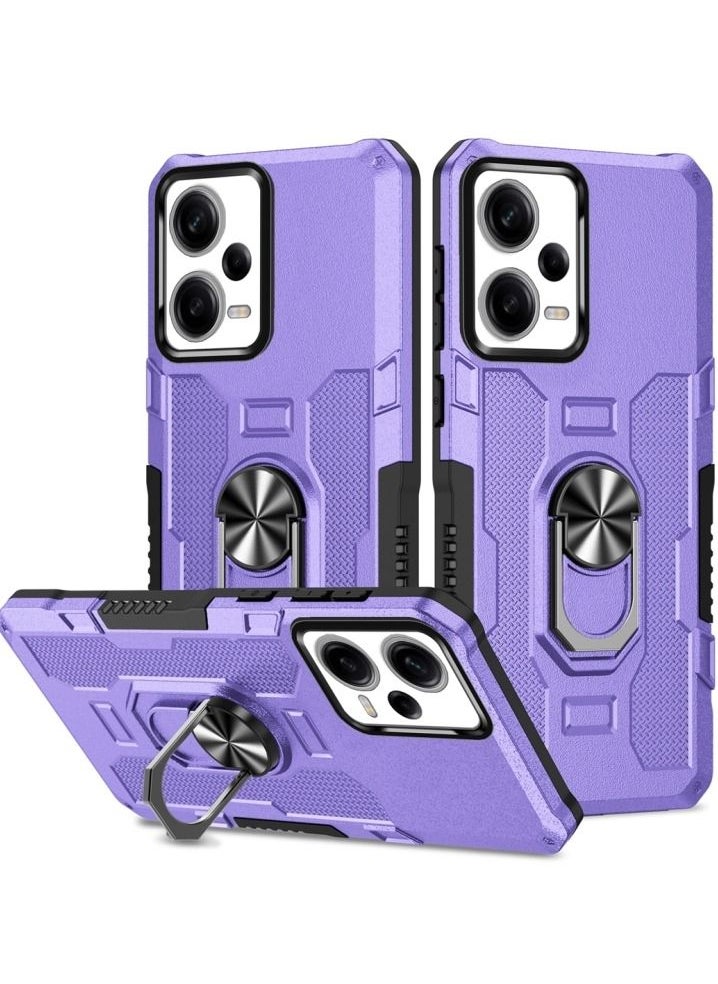 erorex Phone Case for Xiaomi Redmi Note 12 Pro 5G Ring Holder Purple  - Image 1